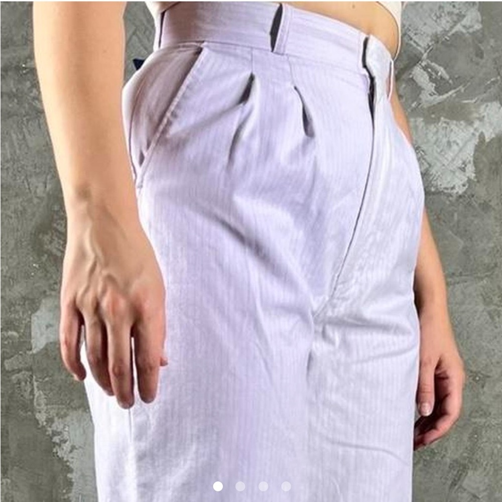 Vintage Palmetto’s 
High waisted Lavender pants with teal stripes